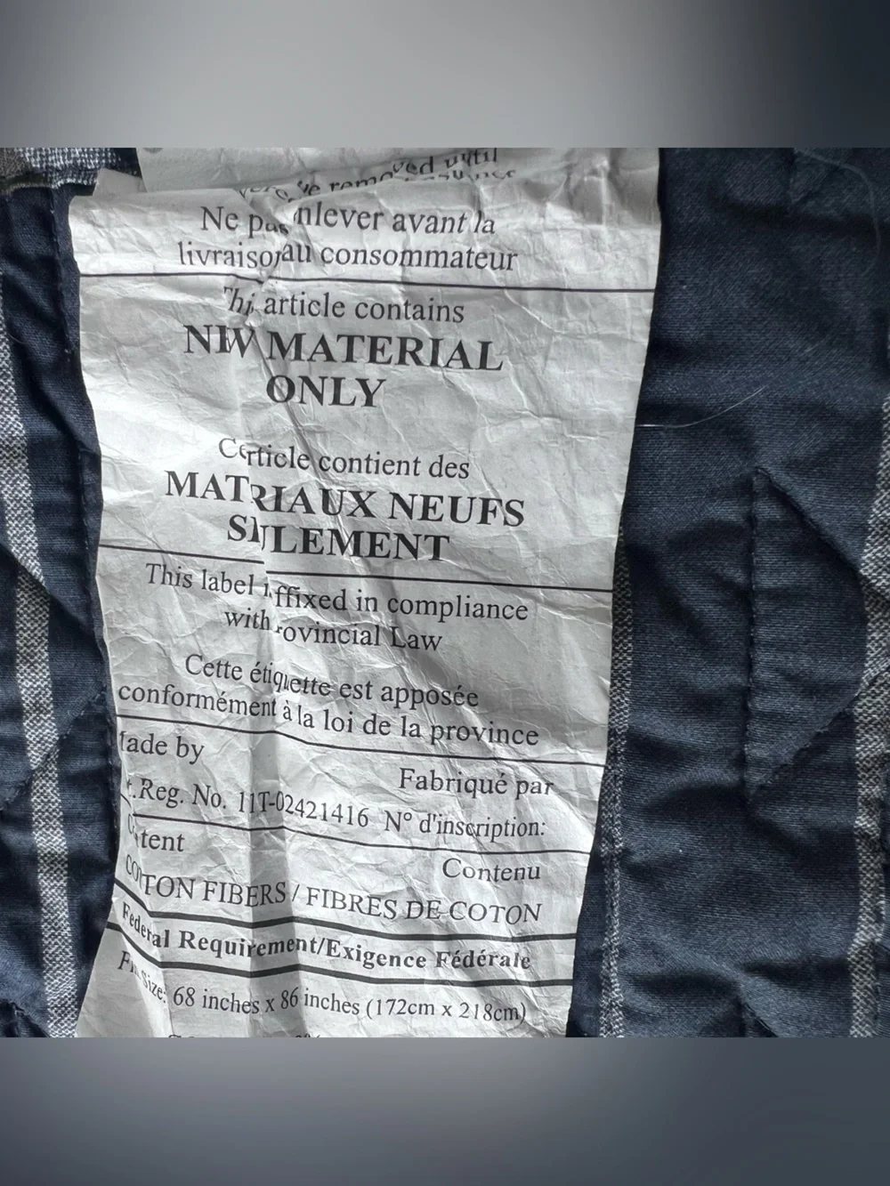 Pendleton Navy and White Striped quilt Set